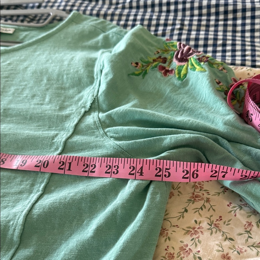 NorthStyle cotton henley tee with embroidered sleeves - Picture 5 of 7